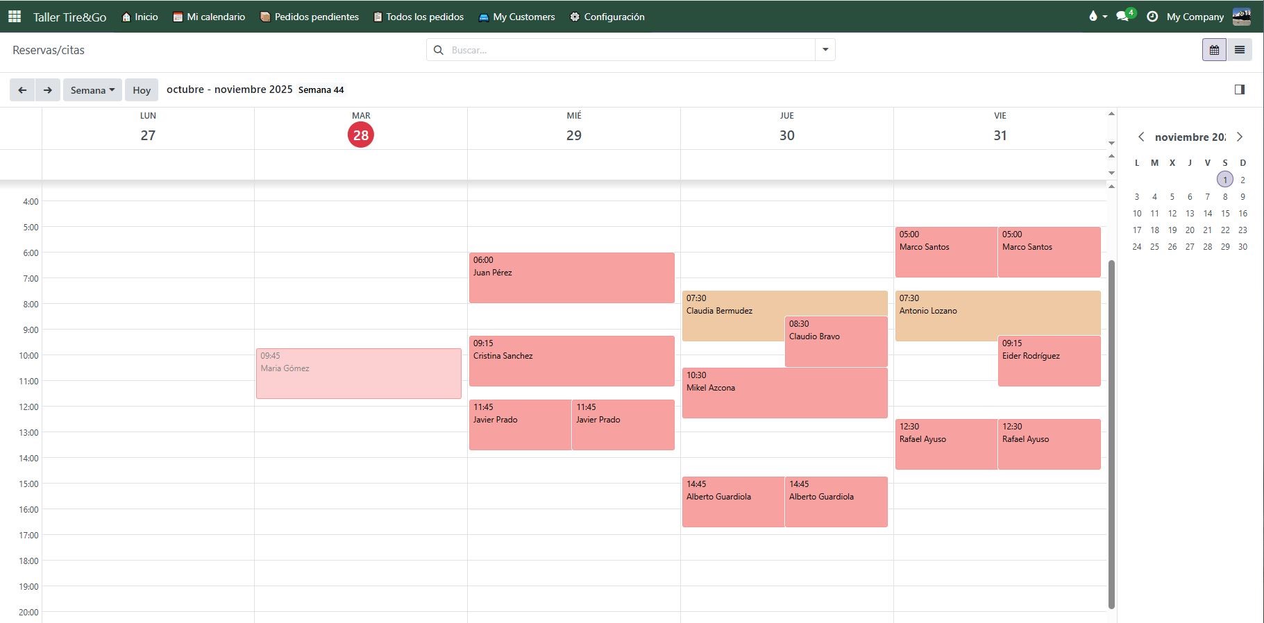 Gestión de citas automática